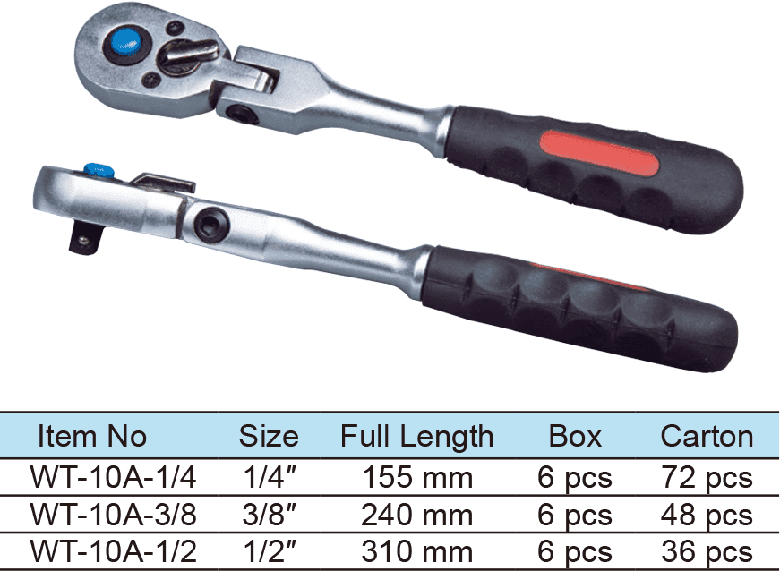 Flexible Ratchet Wrench, Quick Release, 1/4″ 36 Teeth, 3/8″ 38 Teeth, 1/2″ 40 Teeth (图1)