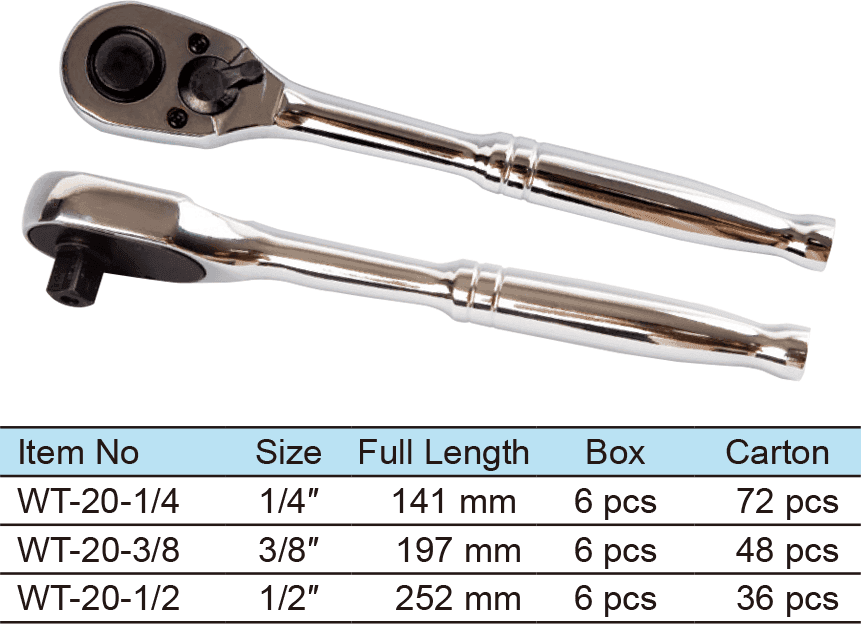 Pear Head Ratchet Wrench With Quick Release, Round Handle, 72 Teeth(图1)